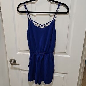 Blue Strappy Romper